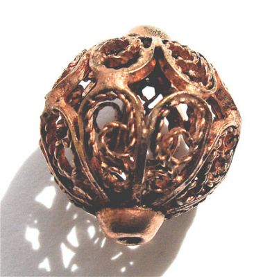 MB431 Antique Copper Filigree Bead