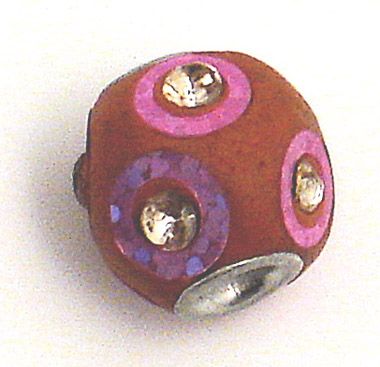 CE056 Pink Decorated Ceramic Round