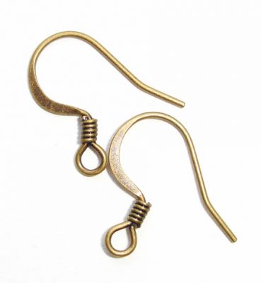 FN006BG Pair of Burnished Gold Small Hook Ear Wire