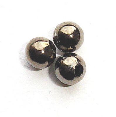 MB004 4mm Grey Black Round Metal Bead