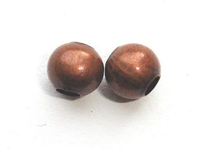 MB007 5mm Antique Copper Round Metal Bead
