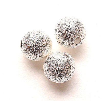 MB061 8mm Silver Metal Sparkle Bead