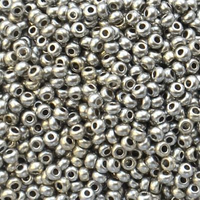 RC025 Metallic Silver Size 10 Seed Beads