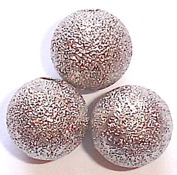 MB061 8mm Antique Silver Metal Sparkle Bead