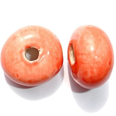 CE110 26x15mm Pale Pink Fat Ceramic Donut