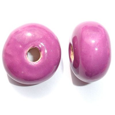CE114 26x15mm Lilac Fat Ceramic Donut