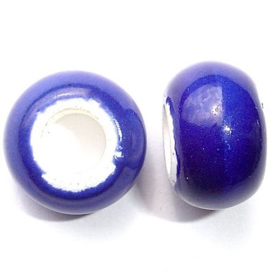 CE133 14x10mm Royal Blue Large Hole Ceramic Bead