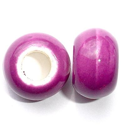 CE134 14x10mm Lilac Large Hole Ceramic Bead