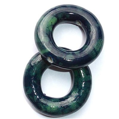 CE142 26mm Blue & Green Curved Ceramic Donut
