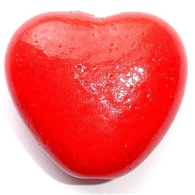 CE159 27mm Red Ceramic Heart Bead