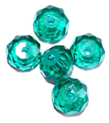CC1247 4x6mm Faceted Dark Teal Rondelle