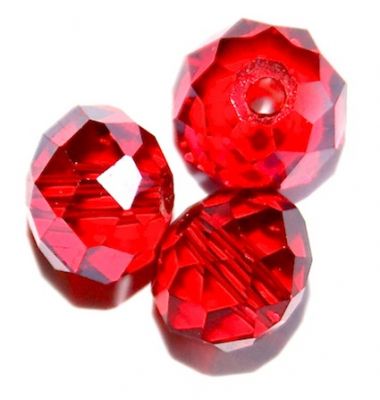 CC1285 6x8mm Faceted Red Rondelle