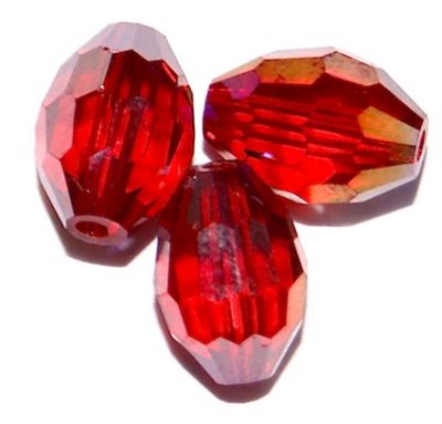 CC1114 8x6mm Red AB Faceted Oval