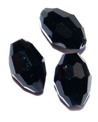 CC1115 8x6mm Black Faceted Oval