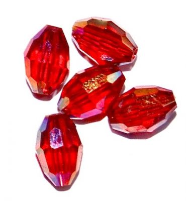 CC1144 6x4mm Red AB Faceted Oval