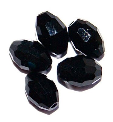 CC1145 6x4mm Black Faceted Oval