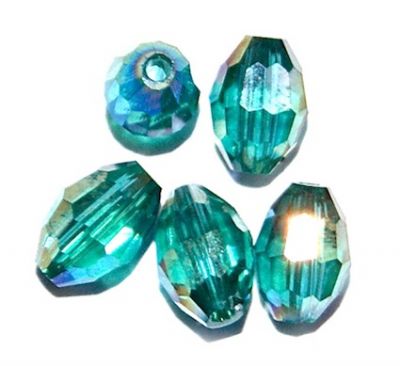 CC1152 6x4mm Teal AB Faceted Oval