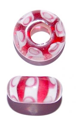 GL3202 Pink Bubble large hole bead