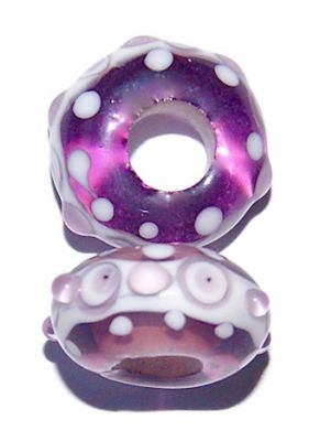 GL3209 Purple Stripe large hole bead