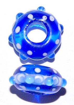 GL3221 Blue Stripe large hole bead