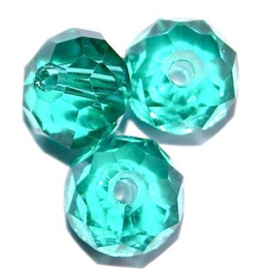 CC1287 6x8mm Faceted Dark Teal Rondelle