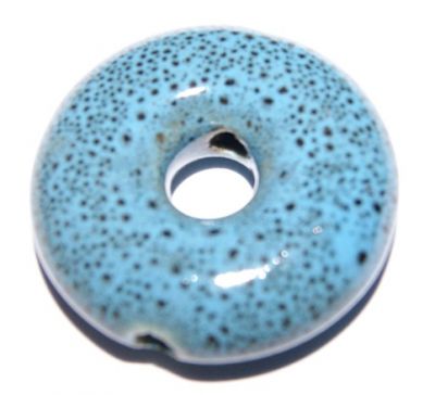 CE162 28mm Turquoise Spot Fat Curved Ceramic Donut