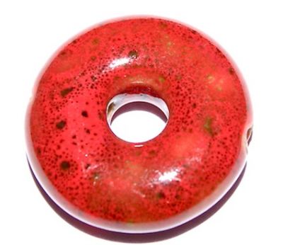 CE164 28mm Red Speckle Fat Curved Ceramic Donut