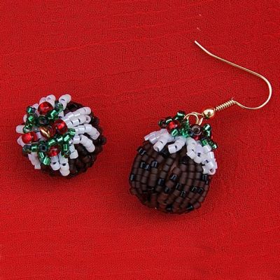 Christmas Pudding Earrings Pattern