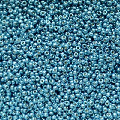 RC11-5113 Dur Galv Capri Blue Size 11 Seed Beads