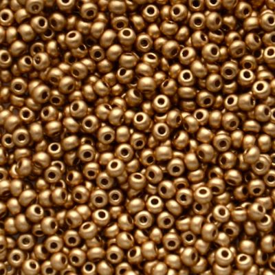 RC214 Matt Met Gold Size 10 Seed Beads