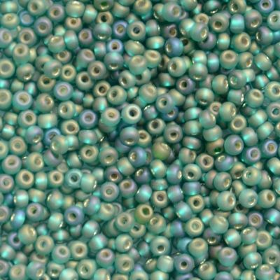 RC508 Frost SL Teal AB size 10 Seed Beads