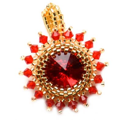 Sunray Pendant Red and Gold