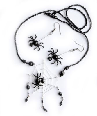 Spider Necklace and Earrings