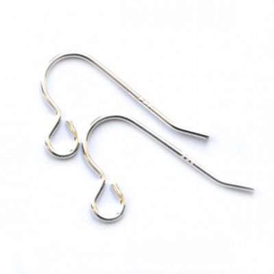 SS283 Pair of 20mm Plain Sterling Silver Hooks