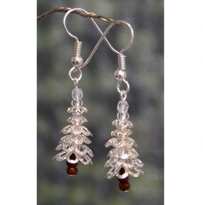 Twinkling Tree Earrings Silver